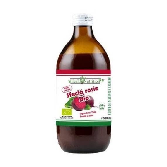 Suc de Sfecla Rosie Bio 100% Pur 500 ml Health Nutrition - - Roveli