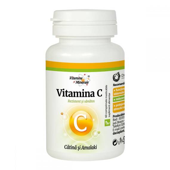 Vitamina C cu Catina si Amalaki 60 comprimate masticabile Dacia Plant - - Roveli