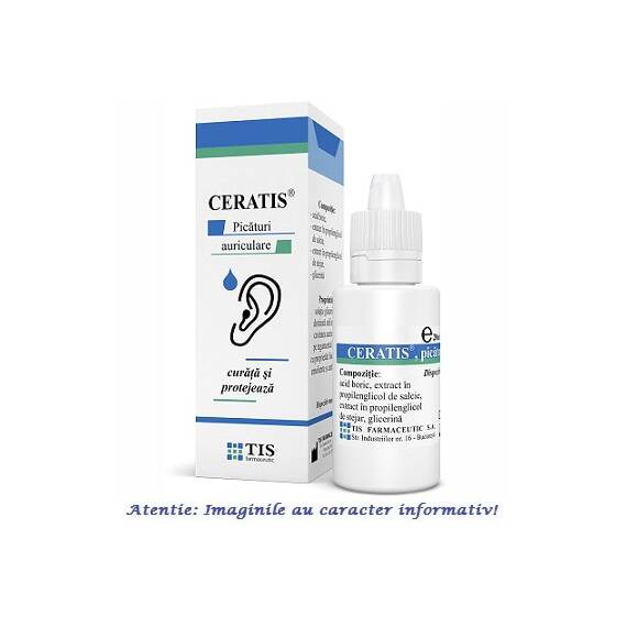 Ceratis Picaturi Auriculare 20 ml Tis Farmaceutic - - Roveli