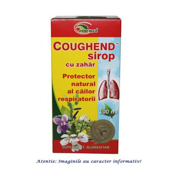 Sirop Coughend cu Zahar 100 ml Ayurmed - - Roveli