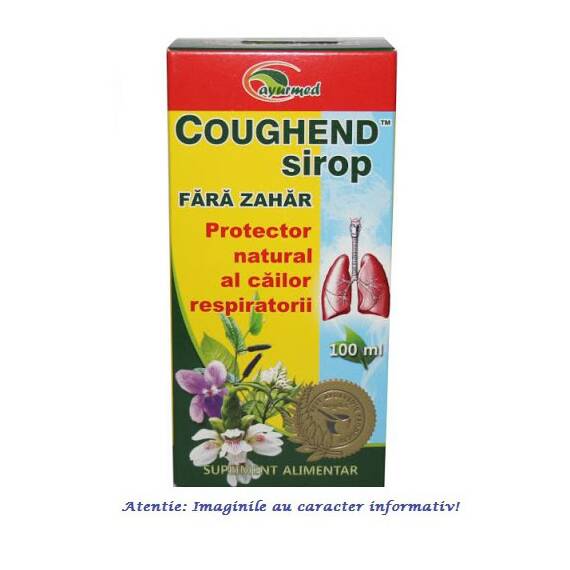 Sirop Coughend fara Zahar 100 ml Ayurmed - - Roveli