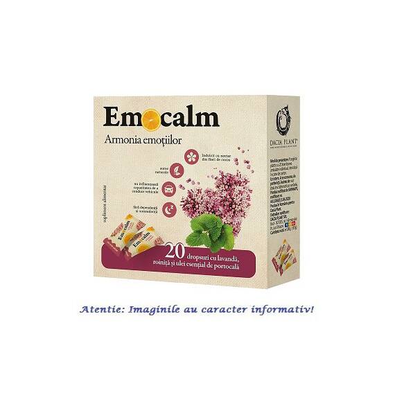 Emocalm cu Lavanda, Roinita si Ulei Esential de Portocala 20 dropsuri Dacia Plant - - Roveli