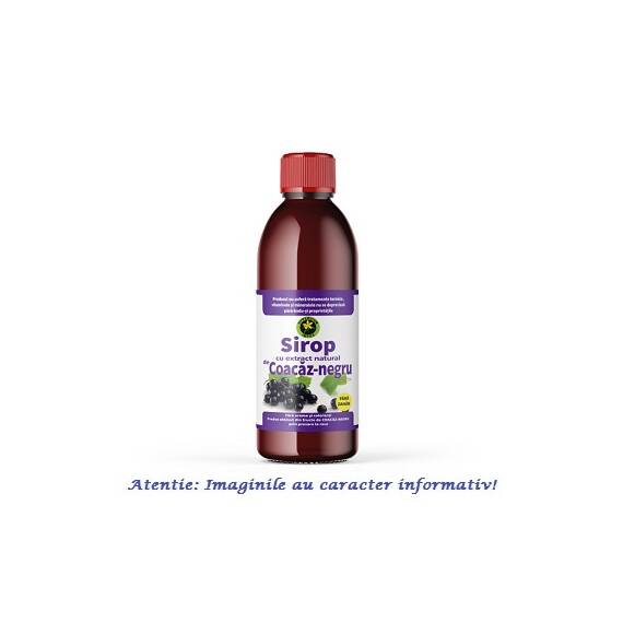 Sirop de Coacaz Negru Fara Zahar Hipocaloric 500 ml Hypericum - - Roveli