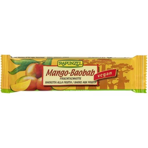 Baton de fructe cu Mango si Baobab  40g Rapunzel - - Roveli