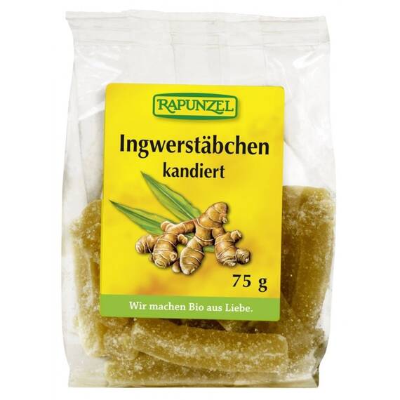 Betigase zaharate de ghimbir bio 75g Rapunzel - - Roveli