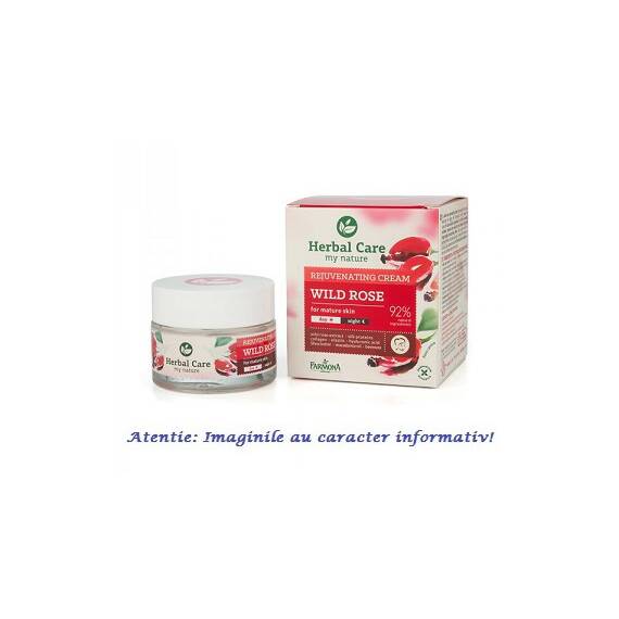 Crema de Fata Rejuvenanta (Anti-Imbatranire) cu Trandafir Salbatic Herbal Care 50 ml Farmona - - Roveli