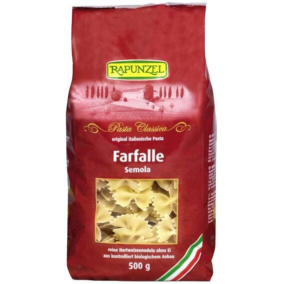 Farfalle semola bio 500g Rapunzel - - Roveli