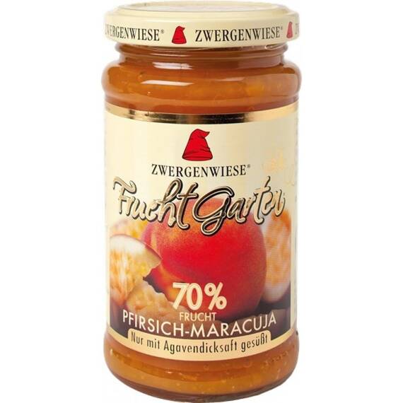 Gem BIO FARA ZAHAR de piersici si maracuja indulcit cu nectar de agave 225g Zwergenwiese - - Roveli