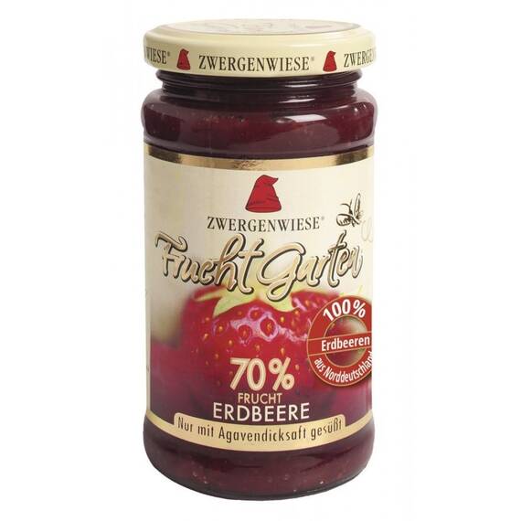 Gem de capsuni FARA ZAHAR bio indulcit cu nectar de agave 225g Zwergenwiese - - Roveli
