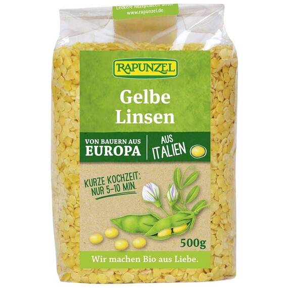 Linte galbena bio cojita proiect 500g Rapunzel - - Roveli
