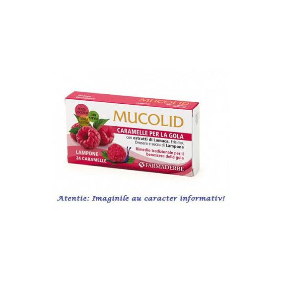 Mucolid cu Aroma de Zmeura 24 bucati Farmaderbe - - Roveli