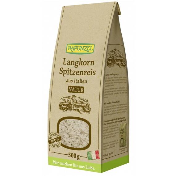 Orez natur cu bob lung ascutit  500g Rapunzel - - Roveli