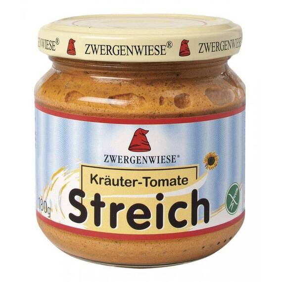 Pate vegetal cu ierburi aromate si tomate FARA GLUTEN 180g Zwergenwiese - - Roveli