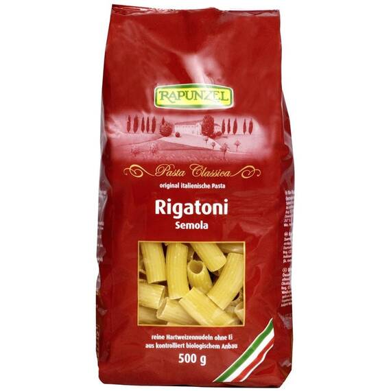 Rigatoni semola bio 500g Rapunzel - - Roveli