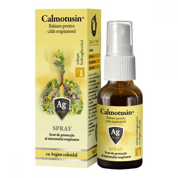 Calmotusin cu Argint Coloidal Spray Fara Alcool 20 ml Dacia Plant - - Roveli