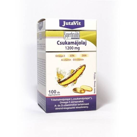 Ulei de Ficat de Cod 1200 mg 100 capsule JutaVit - - Roveli