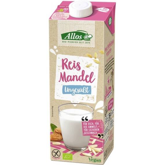 Bautura de orez cu migdale FARA GLUTEN 1L Allos - - Roveli