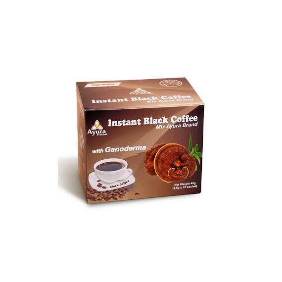 Cafea Neagra Instant cu Ganoderma 10 plicuri Ayura - - Roveli