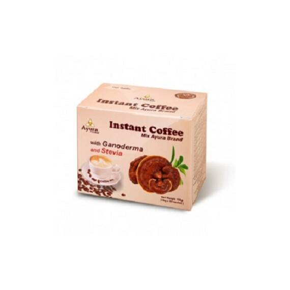 Cafea Cappuccino Instant cu Ganoderma si Stevie 10 plicuri Ayura - - Roveli