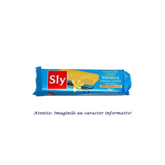 Napolitane cu Crema de Vanilie Fara Zahar 20 g Sly Nutritia - - Roveli