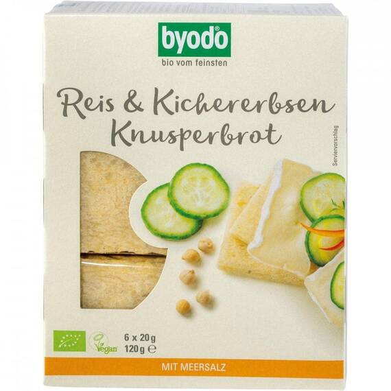 Paine bio crocanta cu orez si naut FARA GLUTEN 120g Byodo - - Roveli