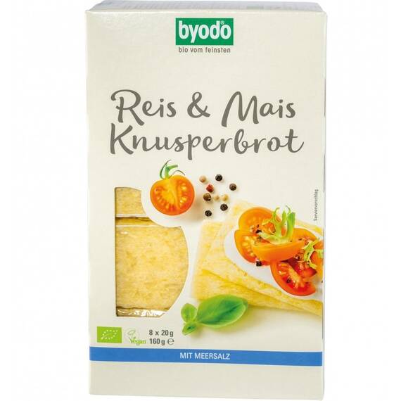 Paine crocanta cu orez si porumb FARA GLUTEN 160g Byodo - - Roveli