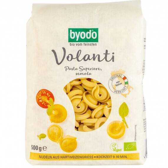 Paste bio Volanti din gris de grau dur 500g Byodo - - Roveli