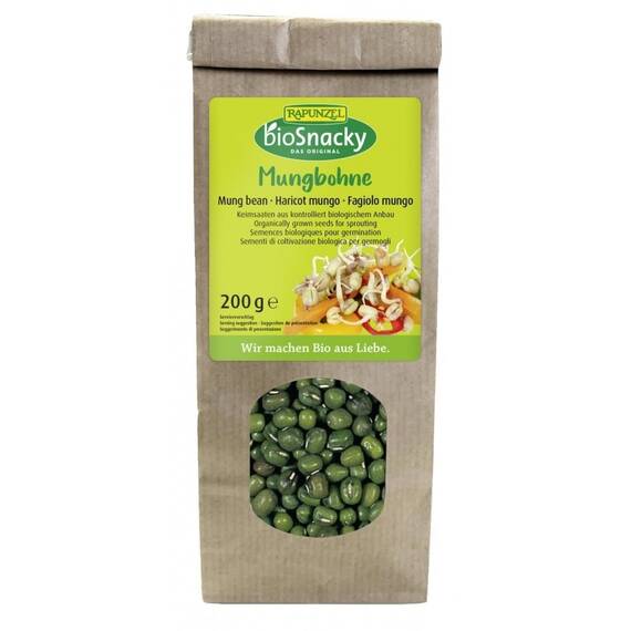 Seminte de fasole mung bio pentru germinat  200g BioSnacky Rapunzel - - Roveli