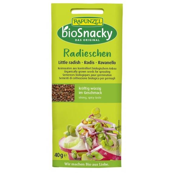 Seminte de ridiche bio pentru germinat 40g BioSnacky Rapunzel - - Roveli