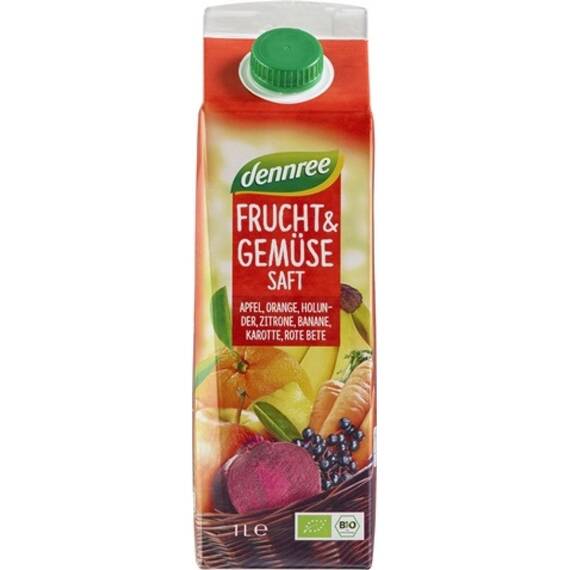 Suc rosu bio de fructe si legume  1L Dennree - - Roveli