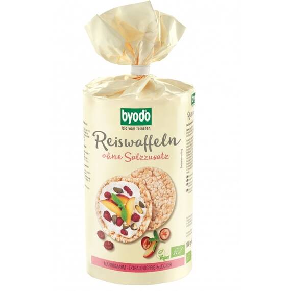 Vafe bio din orez integral fara sare FARA GLUTEN 100g Byodo - - Roveli