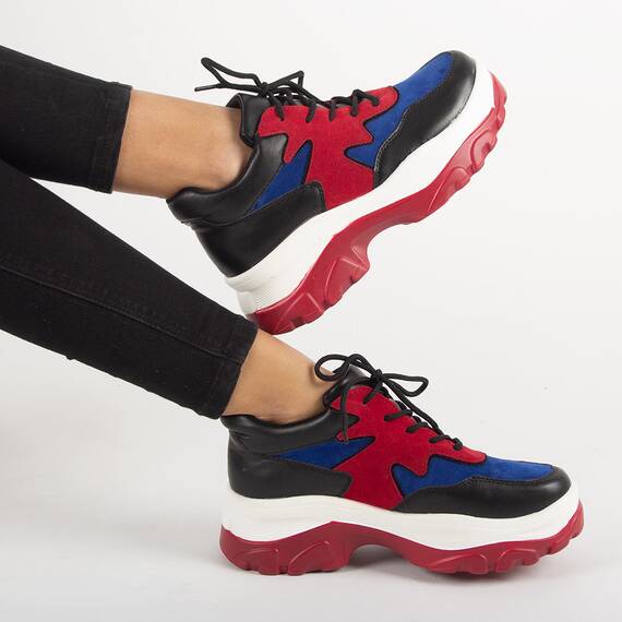 Sneakers de dama cu platforma E3260-R, Culoare (12): Negru, Marime (12): 38 - 2- Roveli
