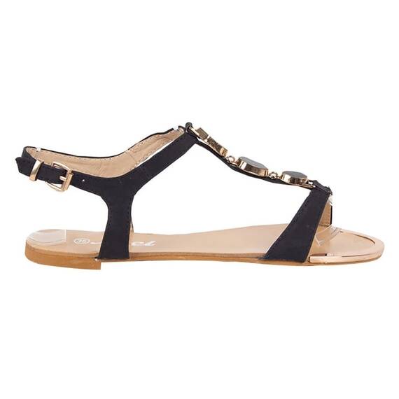 Sandale dama comode cu accesorii negre OL-S7-NEGRU, Culoare (12): Negru, Marime (12): 35 - - Roveli