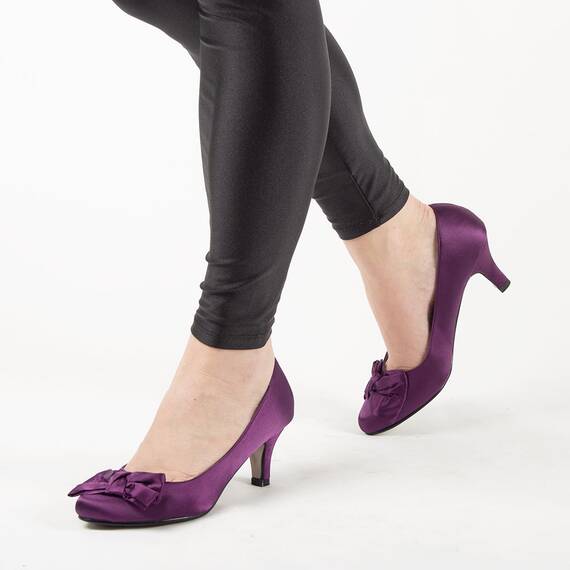Pantofi de dama cu funda A1103PURPLE, Culoare (12): Mov, Marime (12): 36 - - Roveli
