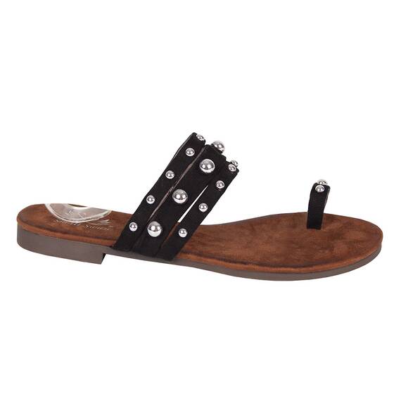 Papuci de dama accesorizati negri X528-N, Culoare (12): Negru, Marime (12): 38 - - Roveli