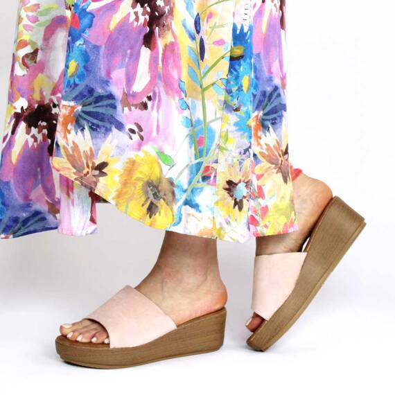 ​Papuci dama de vara cu talpa groasa, ortopedica FB-0071-PINK, Marime (12): 40 - - Roveli