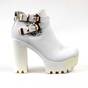 Ghete de dama, cu platforma si toc gros LY1390-6-WHITE, Culoare (12): Alb, Marime (12): 40 - - Roveli