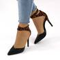 Pantofi de dama stiletto, cu barete pe glezna animal print 8384-BLACK, Culoare (12): Animal print, Marime (12): 38** - - Roveli