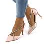 ​Pantofi de ocazie, stiletto, decorati cu pietre A33-075-PINK, Culoare (12): Bej, Marime (12): 40** - - Roveli