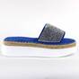 ​Papuci casual de dama, cu talpa groasa, decorati cu pietre WDI-318-NAVY, Culoare (12): Albastru, Marime (12): 39 - - Roveli