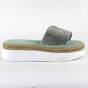 ​Papuci casual de dama, cu talpa groasa, decorati cu pietre WDI-318-L.GREEN, Culoare (12): Verde, Marime (12): 41 - - Roveli