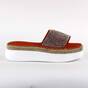 ​Papuci casual de dama, cu talpa groasa, decorati cu pietre WDI-318-ORANGE, Culoare (12): Portocaliu, Marime (12): 41 - - Roveli