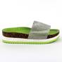 Papuci casual de dama cu aplicatii de pietre 00116-GREEN​, Culoare (12): Verde, Marime (12): 39 - - Roveli