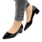 ​Pantofi de dama, lacuiti, cu varf ascutit si toc mic H60A-BLACK, Culoare (12): Negru, Marime (12): 37** - - Roveli