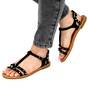 Sandale casual de dama, cu tinte aplicate, comode si usoare W31-10-BLACK, Culoare (12): Negru, Marime (12): 37** - - Roveli