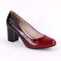 Pantofi de dama lacuiti, cu varf rotunjit si toc mediu, in degrade SH500A-RED/BLACK, Culoare (12): Negru, Rosu, Marime (12): 35 - - Roveli