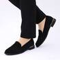 Mocasini de dama , comozi si usori ,accesorizati cu auriu pe toc Z-2-BLACK, Culoare (12): Negru, Marime (12): 36** - - Roveli