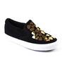 Espadrile de copii accesorizate,  comode si usoare D001-1-BLACK/GOLD, Culoare (12): Alb, Negru + Gold, Marime (12): 31 - - Roveli