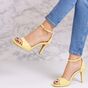 Sandale dama cu toc din piele ecologica Galbene Helda, Culoare (12): Galben, Marime (12): 38 - - Roveli