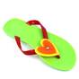 ​Papuci de dama, flip -flop din cauciuc  2137-HEART-GREEN, Culoare (12): Verde neon, Marime (12): 39 - - Roveli